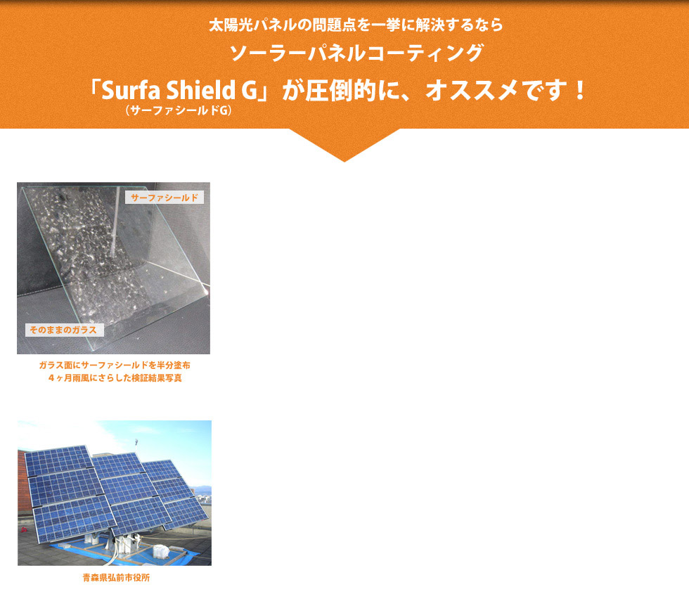 自己洗浄力と透過率アップで、太陽光パネルの発電量に差がでます。